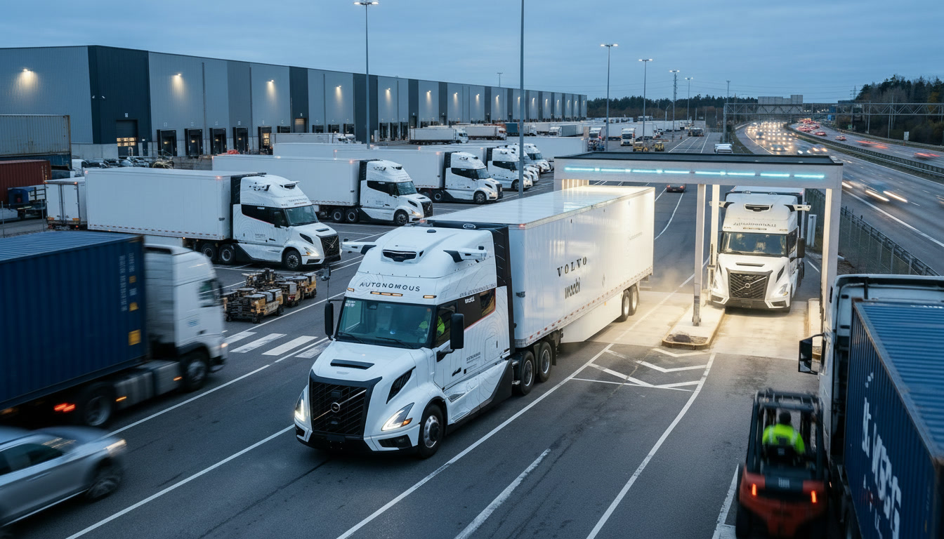 Trucks on road